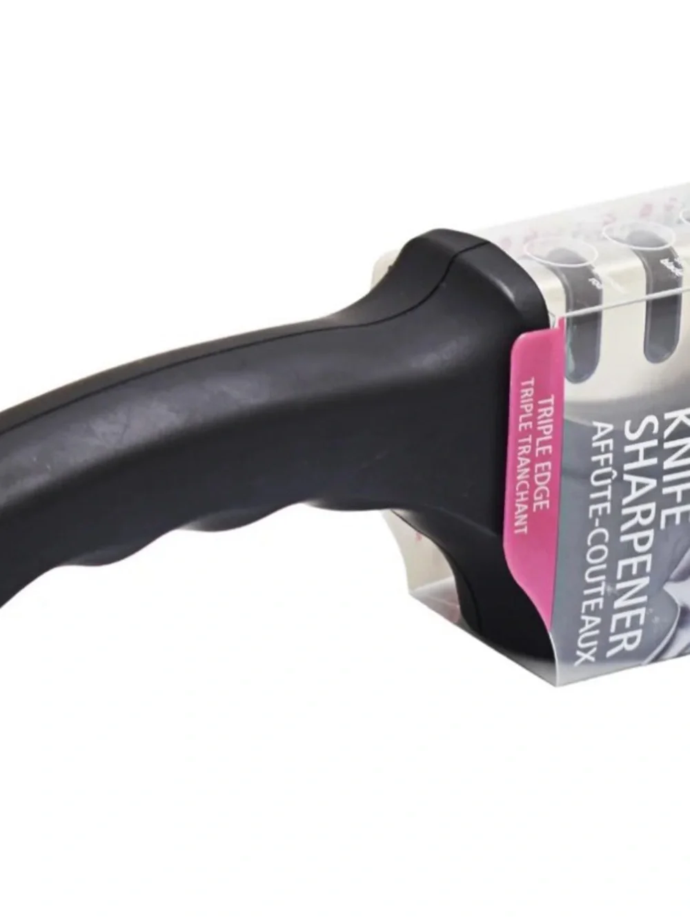 Joie Black and Silver Triple-Edge Knife Sharpener